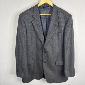 Jack Victor 100% Wool Blazer Men’s 44R Houndstooth Sport Coat Gray